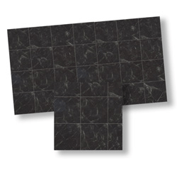 Dollhouse Miniature Tile, Black Marble, 4Pk, 1/24